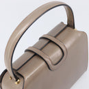 CELINE Hand Bag Leather Beige Gold Auth 204424-6