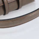 CELINE Hand Bag Leather Beige Gold Auth 204424-8