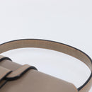 CELINE Hand Bag Leather Beige Gold Auth 204424-14