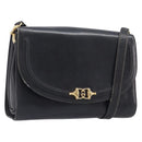 GUCCI Shoulder Bag Leather Black Gold 99 001 3414 Auth 204427-1