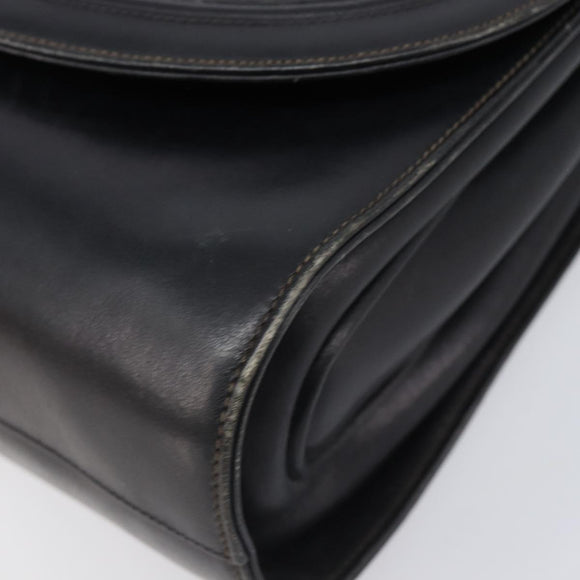 GUCCI Shoulder Bag Leather Black Gold 99 001 3414 Auth 204427