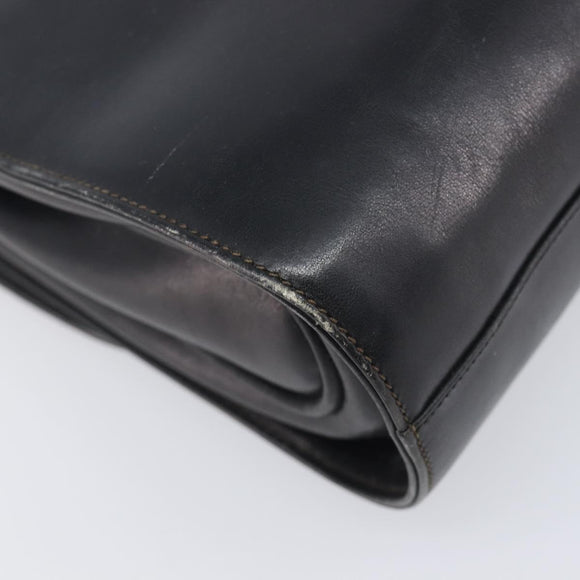 GUCCI Shoulder Bag Leather Black Gold 99 001 3414 Auth 204427