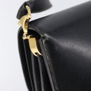 GUCCI Shoulder Bag Leather Black Gold 99 001 3414 Auth 204427-16