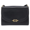 GUCCI Shoulder Bag Leather Black Gold 99 001 3414 Auth 204427-2