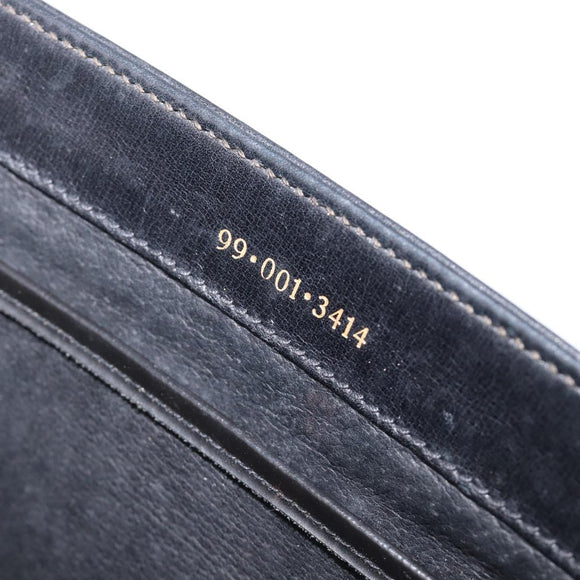 GUCCI Shoulder Bag Leather Black Gold 99 001 3414 Auth 204427
