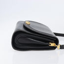 GUCCI Shoulder Bag Leather Black Gold 99 001 3414 Auth 204427-4