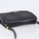 GUCCI Shoulder Bag Leather Black Gold 99 001 3414 Auth 204427-6