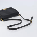 GUCCI Shoulder Bag Leather Black Gold 99 001 3414 Auth 204427-7
