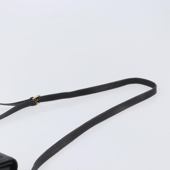 GUCCI Shoulder Bag Leather Black Gold 99 001 3414 Auth 204427