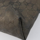 GUCCI GG Implementation Hand Bag PVC Gold Silver 211138 Auth 204428-11