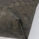 GUCCI GG Implementation Hand Bag PVC Gold Silver 211138 Auth 204428-13