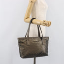 GUCCI GG Implementation Hand Bag PVC Gold Silver 211138 Auth 204428-26