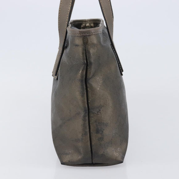 GUCCI GG Implementation Hand Bag PVC Gold Silver 211138 Auth 204428