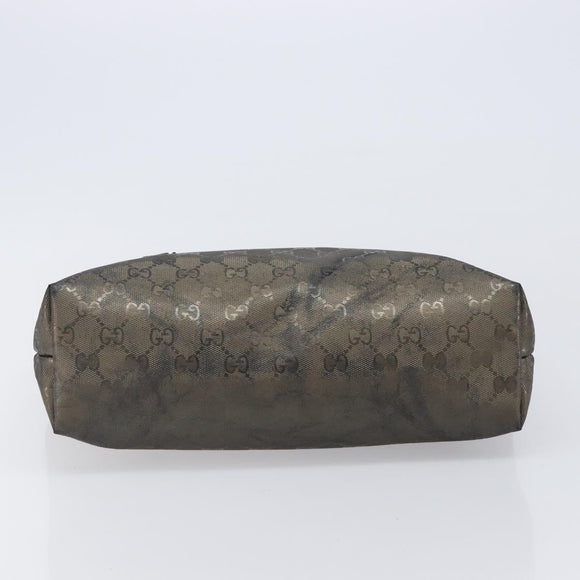 GUCCI GG Implementation Hand Bag PVC Gold Silver 211138 Auth 204428