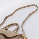 Miu Miu Hand Bag Vitellolux 2way Beige Gold Auth 204430V-15