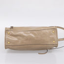 Miu Miu Hand Bag Vitellolux 2way Beige Gold Auth 204430V-5