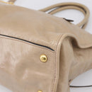 Miu Miu Hand Bag Vitellolux 2way Beige Gold Auth 204430V-9