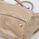 Miu Miu Hand Bag Vitellolux 2way Beige Gold Auth 204430V-17