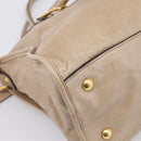 Miu Miu Hand Bag Vitellolux 2way Beige Gold Auth 204430V-18