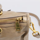 Miu Miu Hand Bag Vitellolux 2way Beige Gold Auth 204430V-19