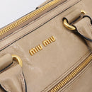 Miu Miu Hand Bag Vitellolux 2way Beige Gold Auth 204430V-20