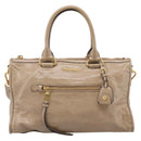 Miu Miu Hand Bag Vitellolux 2way Beige Gold Auth 204430V-13