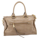 Miu Miu Hand Bag Vitellolux 2way Beige Gold Auth 204430V-2