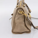 Miu Miu Hand Bag Vitellolux 2way Beige Gold Auth 204430V-3