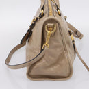 Miu Miu Hand Bag Vitellolux 2way Beige Gold Auth 204430V-4