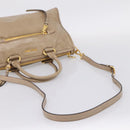 Miu Miu Hand Bag Vitellolux 2way Beige Gold Auth 204430V-8