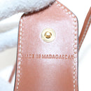 CELINE Mini Shoulder Pouch Raffia 2way Beige Gold Auth 204431M-23