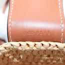 CELINE Mini Shoulder Pouch Raffia 2way Beige Gold Auth 204431M-11