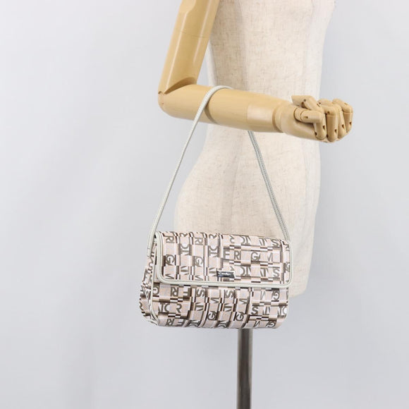 Salvatore Ferragamo Shoulder Bag PVC Canvas Multicolor Silver Auth 204433