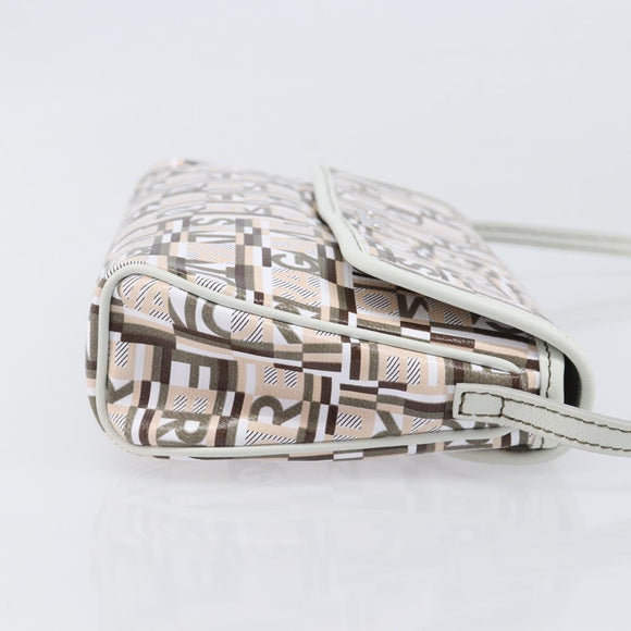 Salvatore Ferragamo Shoulder Bag PVC Canvas Multicolor Silver Auth 204433