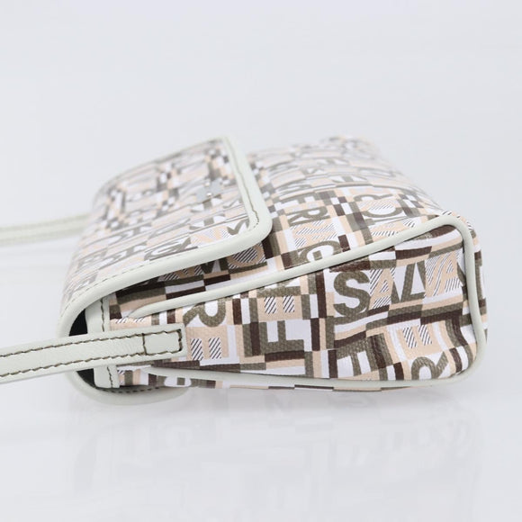 Salvatore Ferragamo Shoulder Bag PVC Canvas Multicolor Silver Auth 204433