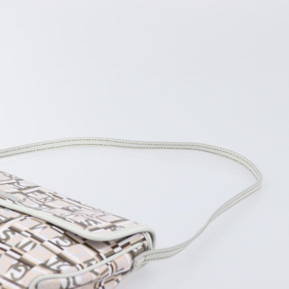 Salvatore Ferragamo Shoulder Bag PVC Canvas Multicolor Silver Auth 204433