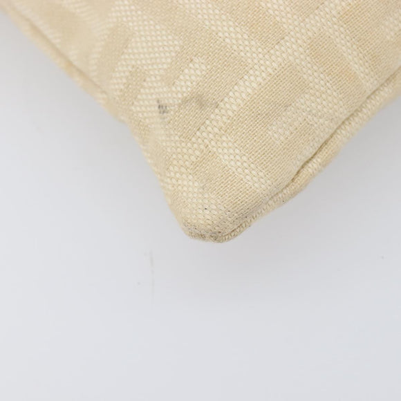 FENDI Zucca Canvas Hand Bag Ivory Gold Auth 204436