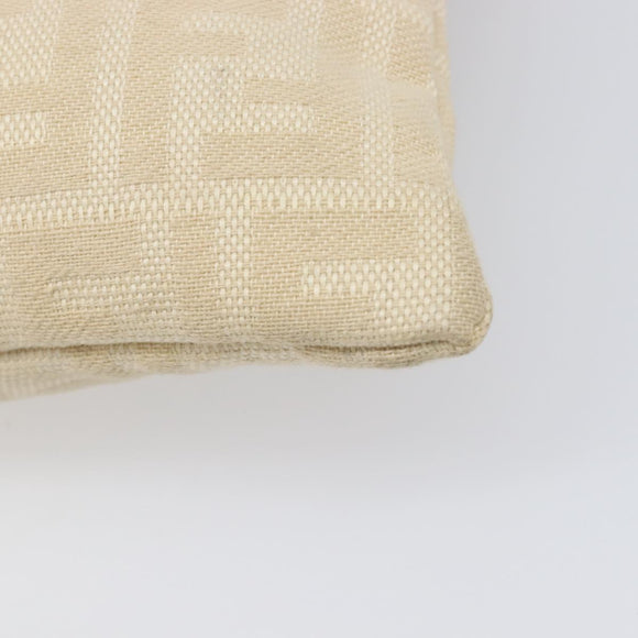 FENDI Zucca Canvas Hand Bag Ivory Gold Auth 204436