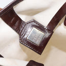 FENDI Zucca Canvas Hand Bag Ivory Gold Auth 204436-16