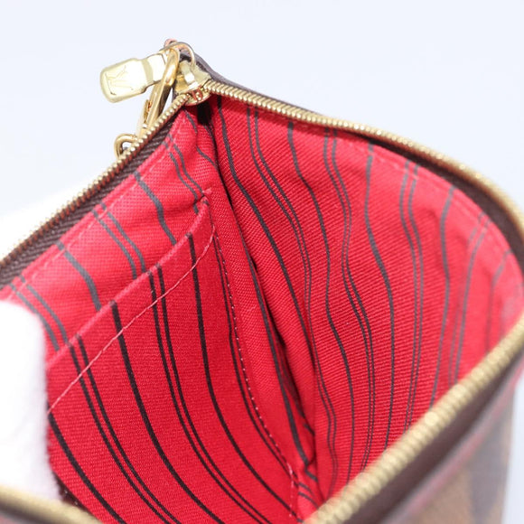 LOUIS VUITTON Damier Ebene Neverfull MM Pouch LV Auth 204437A