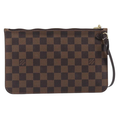 LOUIS VUITTON Damier Ebene Neverfull MM Pouch LV Auth 204437A - 0