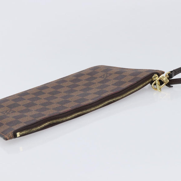LOUIS VUITTON Damier Ebene Neverfull MM Pouch LV Auth 204437A