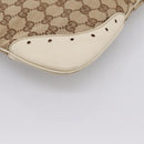 GUCCI GG Canvas Shoulder Bag Leather Beige Gold 145778 Auth 204438A-11