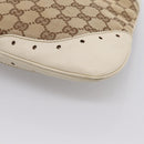 GUCCI GG Canvas Shoulder Bag Leather Beige Gold 145778 Auth 204438A-12
