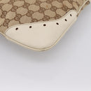 GUCCI GG Canvas Shoulder Bag Leather Beige Gold 145778 Auth 204438A-13