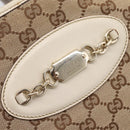 GUCCI GG Canvas Shoulder Bag Leather Beige Gold 145778 Auth 204438A-16