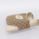 GUCCI GG Canvas Shoulder Bag Leather Beige Gold 145778 Auth 204438A-5