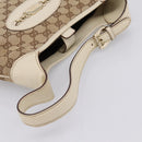 GUCCI GG Canvas Shoulder Bag Leather Beige Gold 145778 Auth 204438A-7