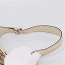 GUCCI GG Canvas Shoulder Bag Leather Beige Gold 145778 Auth 204438A-8