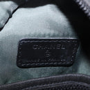 CHANEL Sports Line Shoulder Bag Canvas Khaki Silver CC Auth 204439-22
